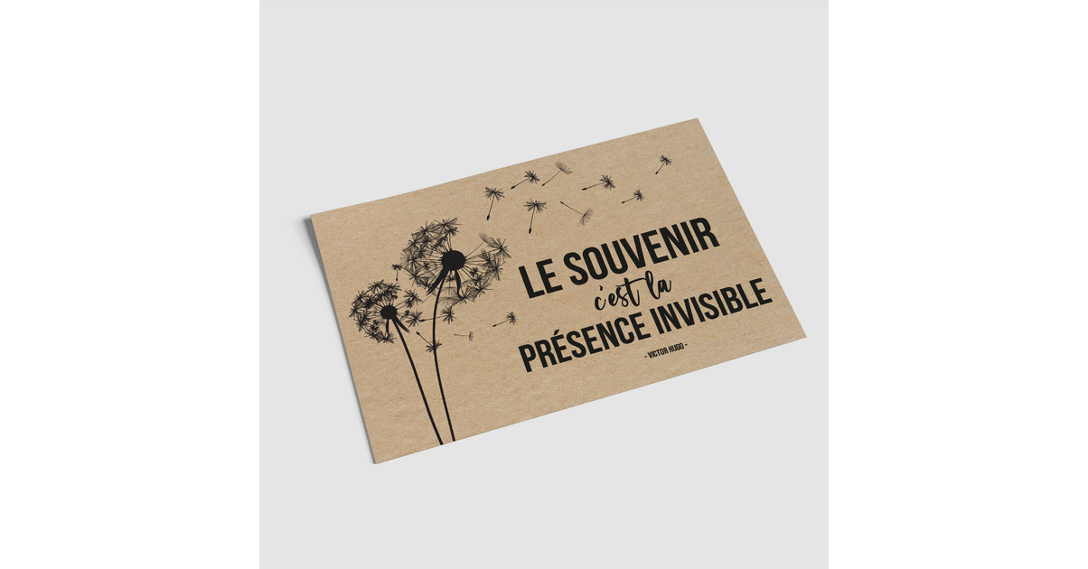 Carte De Condol Ances Le Souvenir C Est La Pr Sence Invisible